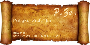 Petyko Zsóka névjegykártya